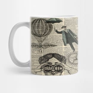 Dark Academia binoculars hot air balloon victorian steampunk Mug